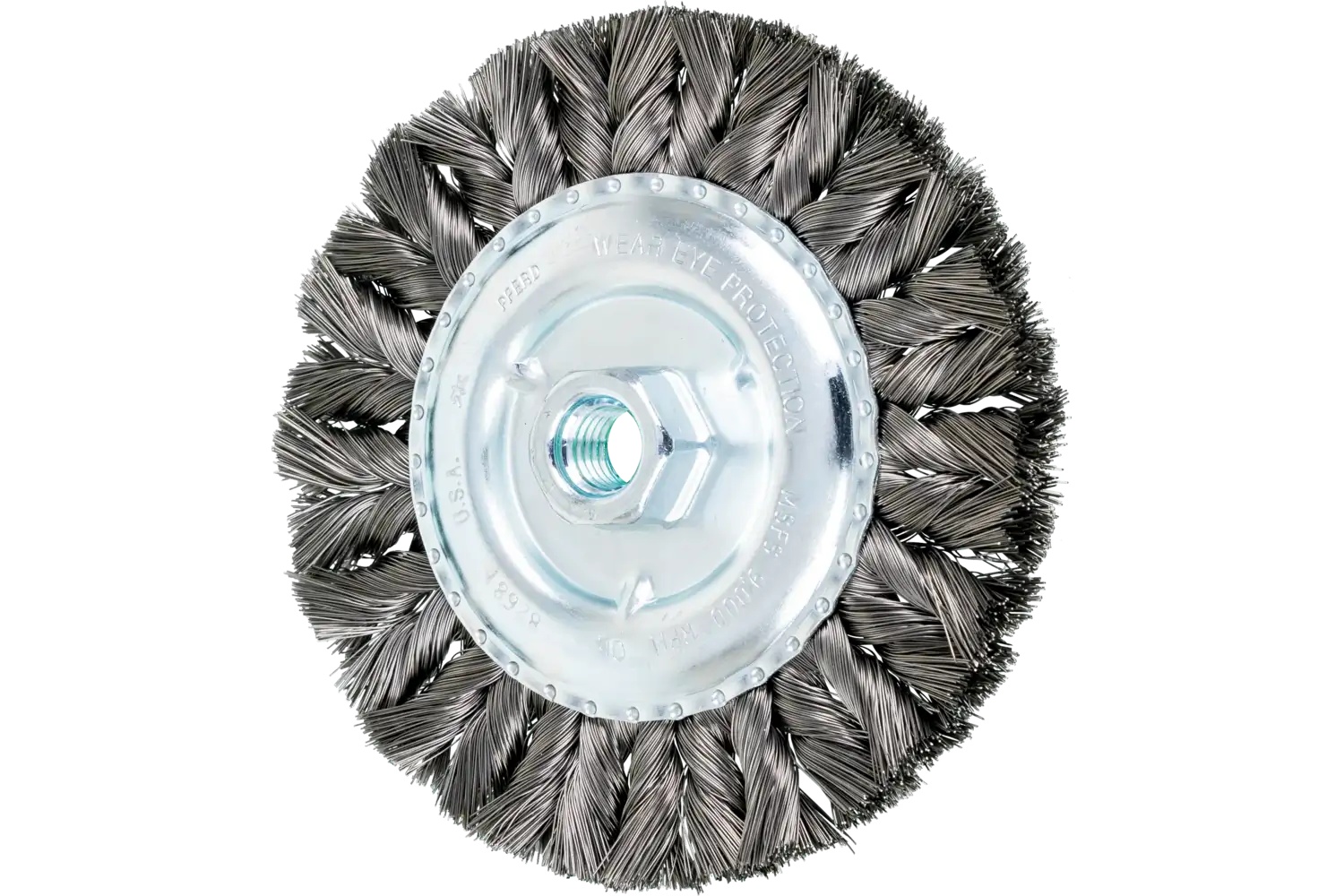 Picture of Pferd Combitwist Knot Wire Wheel Brush 6" Dia. .014 Carbon Steel 5/8-11 Thread